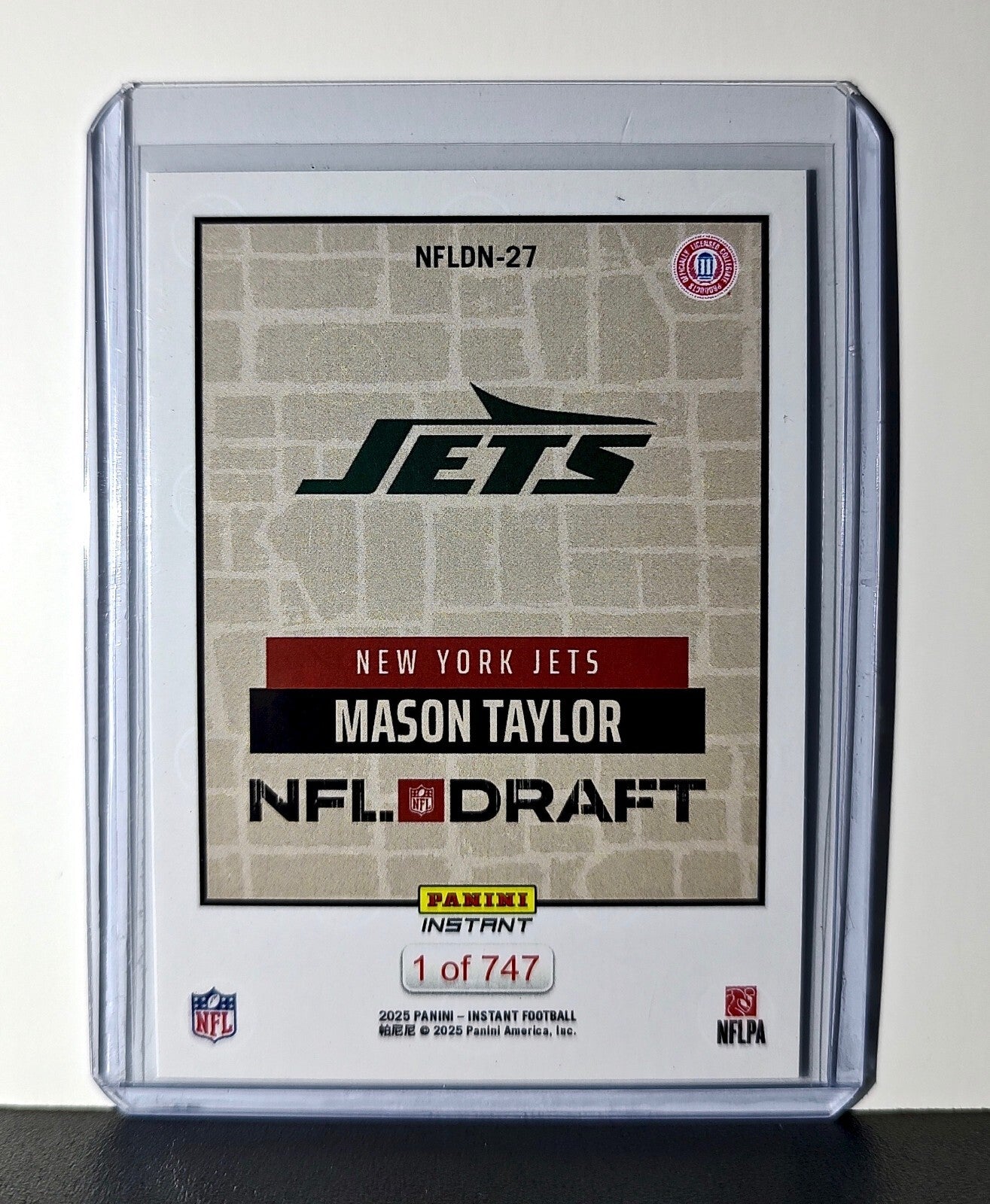 Mason Taylor Rookie 2025 NFL Draft #27 Football Card New York Jets 1 of 747