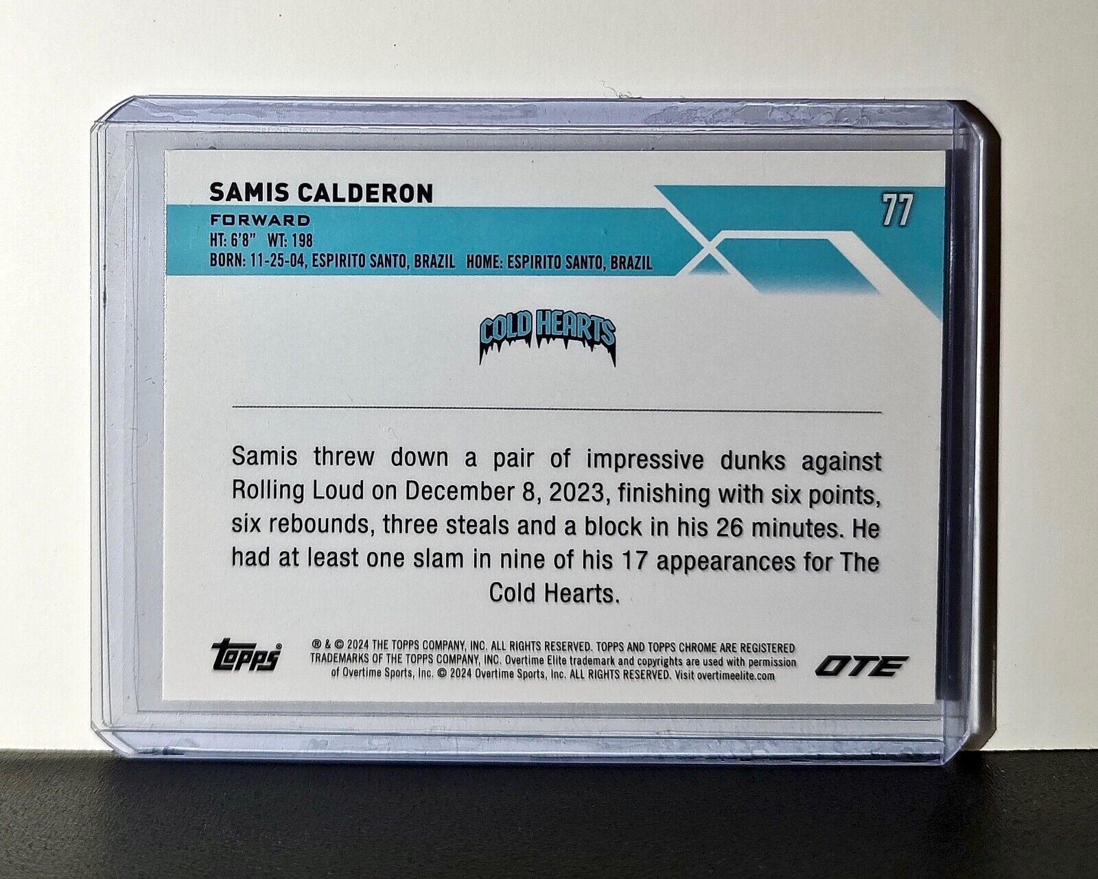 Samis Calderon Rookie Refractor 2023-24 Topps Chrome Overtime #77 Cold Hearts