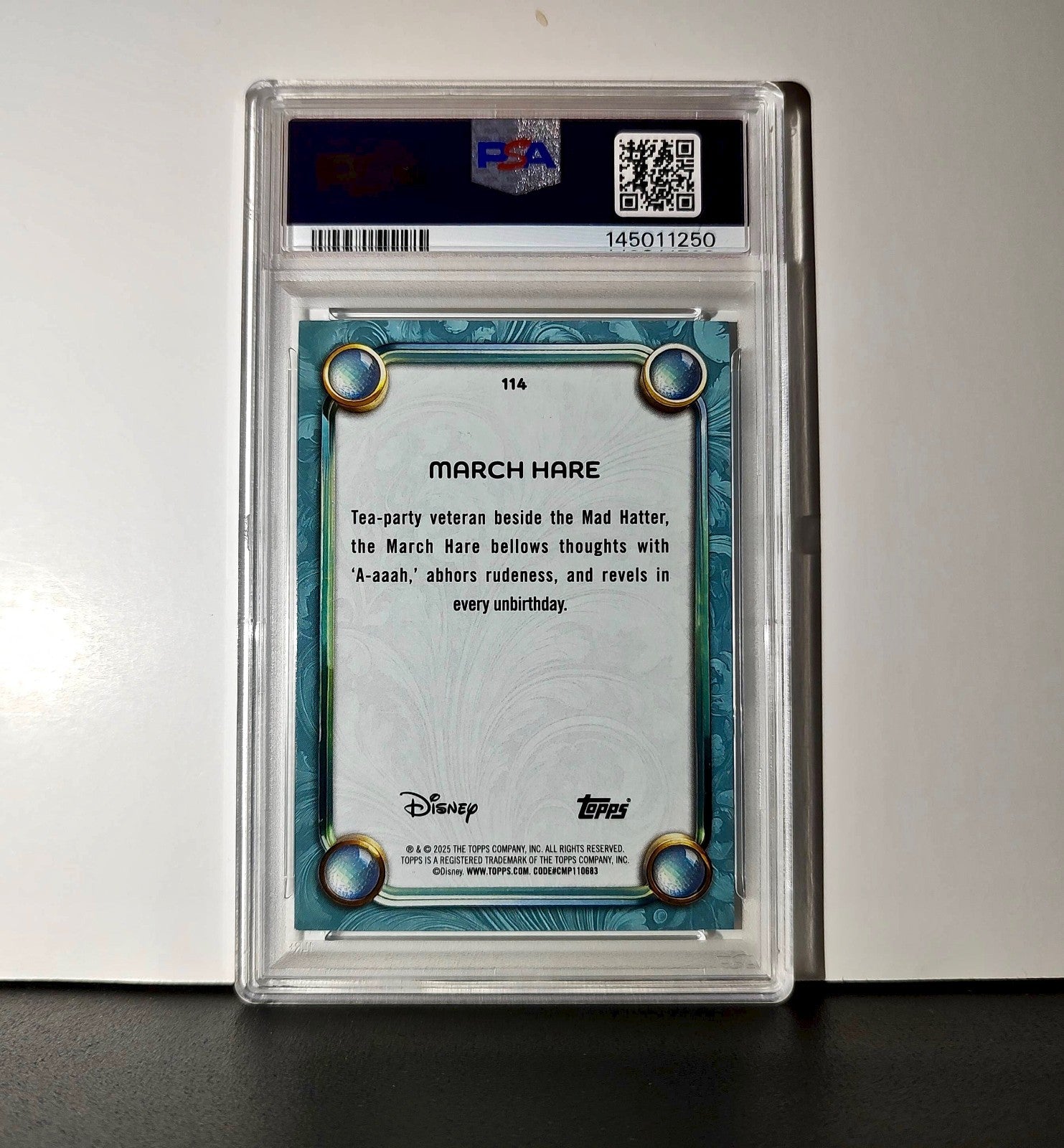 March Hare 2025 Topps Disney Wonder #114 Diamond Card Alice in Wonderland PSA 9