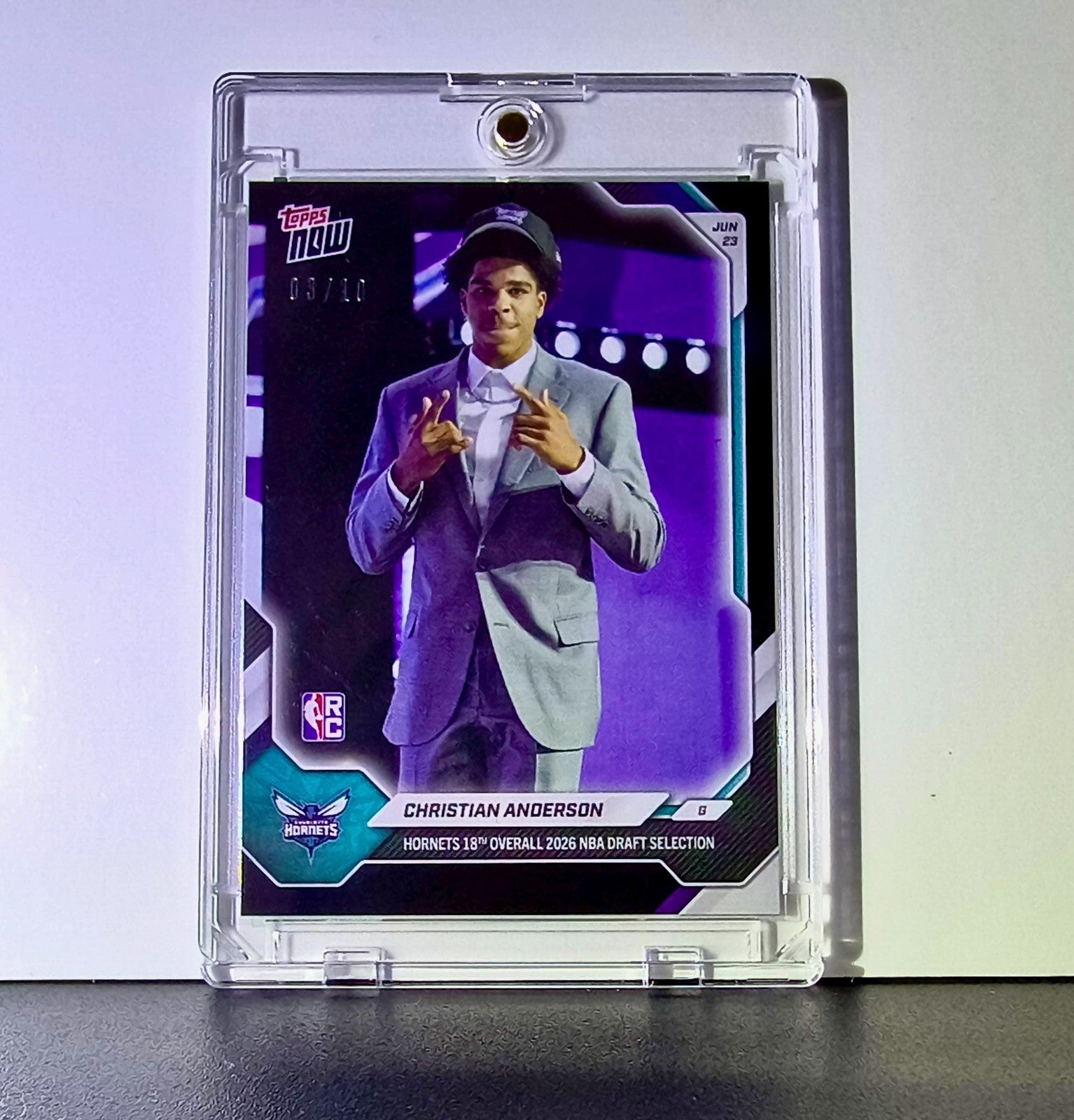 Christian Anderson Jr. Rookie 2026-27 Topps NBA Draft Black Foil 03/10 Hornets