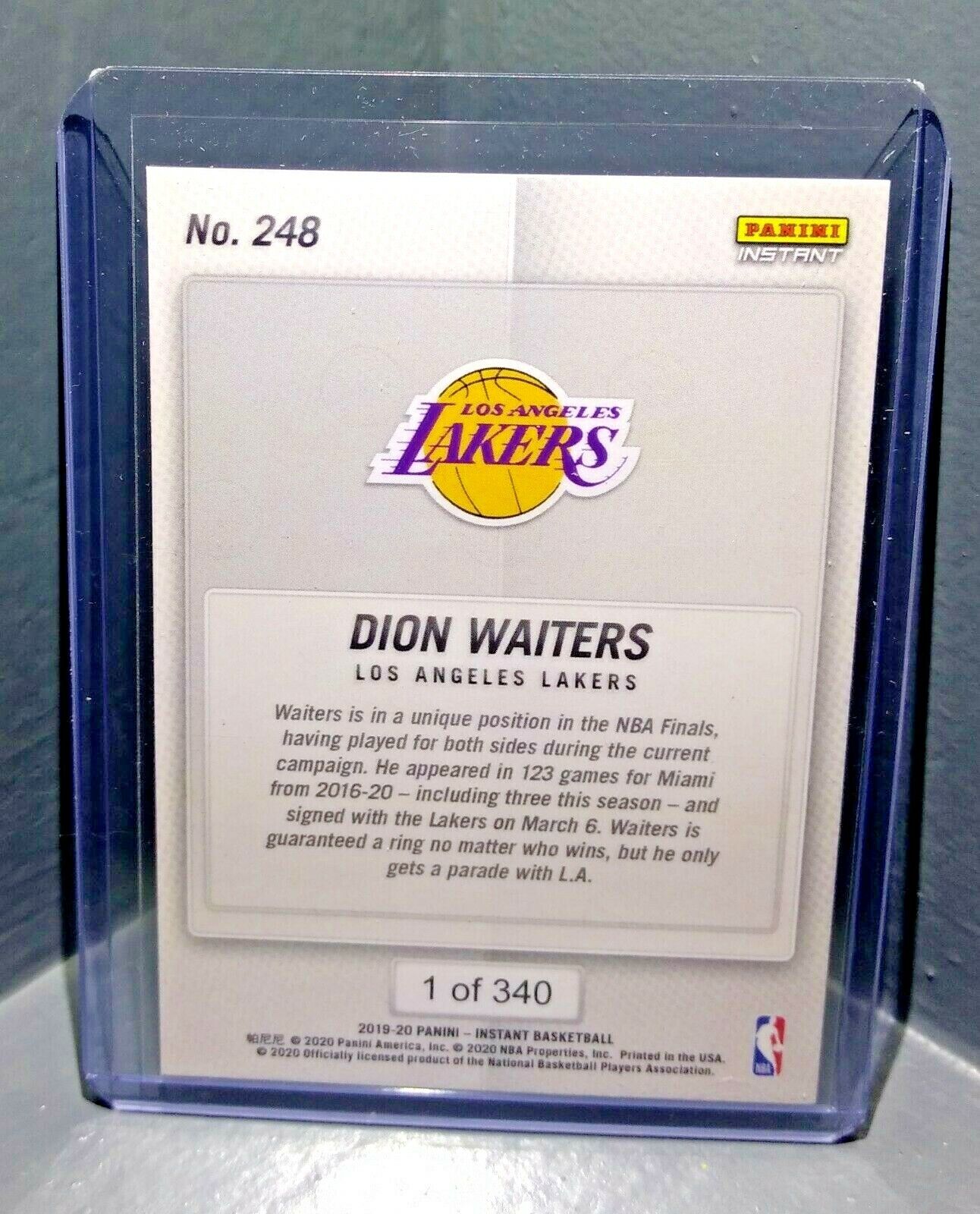 Dion Waiters 2019-2020 Panini NBA Instant Lakers #248 Basketball Card 1 of 340