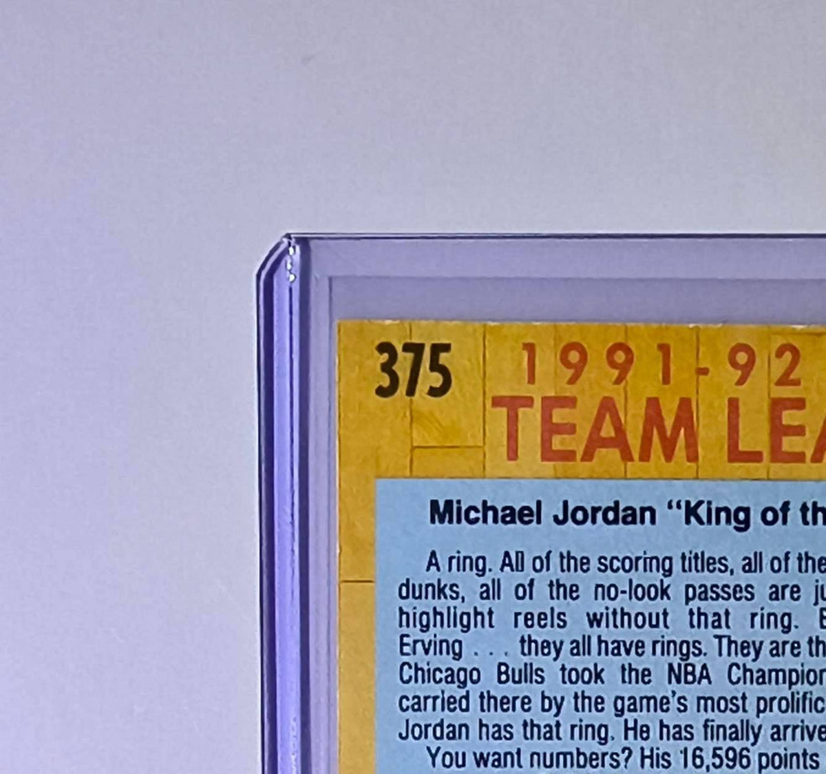 Michael Jordan 1991-92 Fleer Team Leader #375 Basketball Card Chicago Bulls