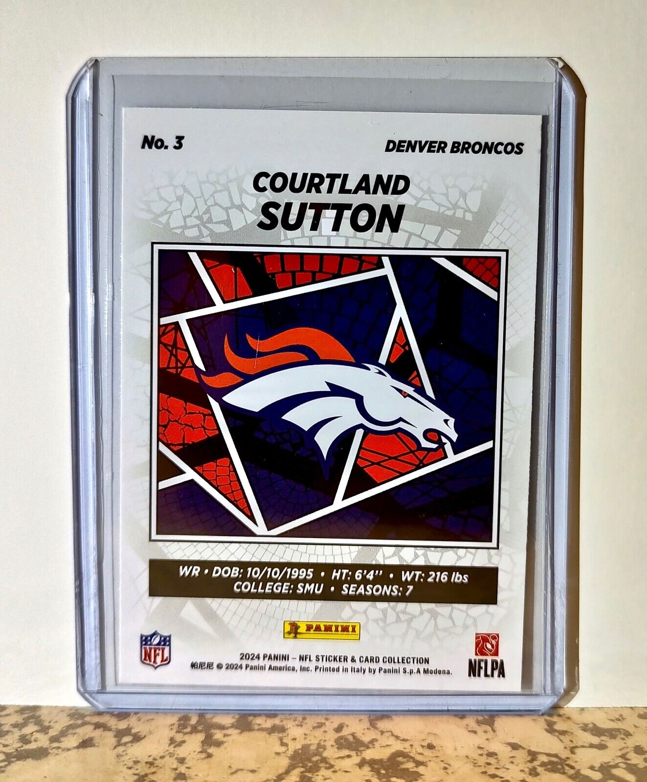 Courtland Sutton 2024 Panini NFL #3 Silver Foil Sticker Card Denver Broncos