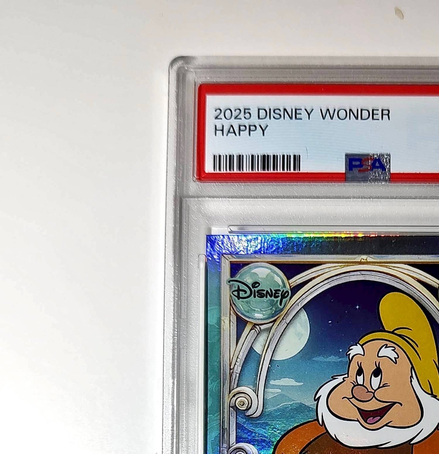 Happy 2025 Topps Disney #104 Diamond Card Snow White and the Seven Dwarfs PSA 8