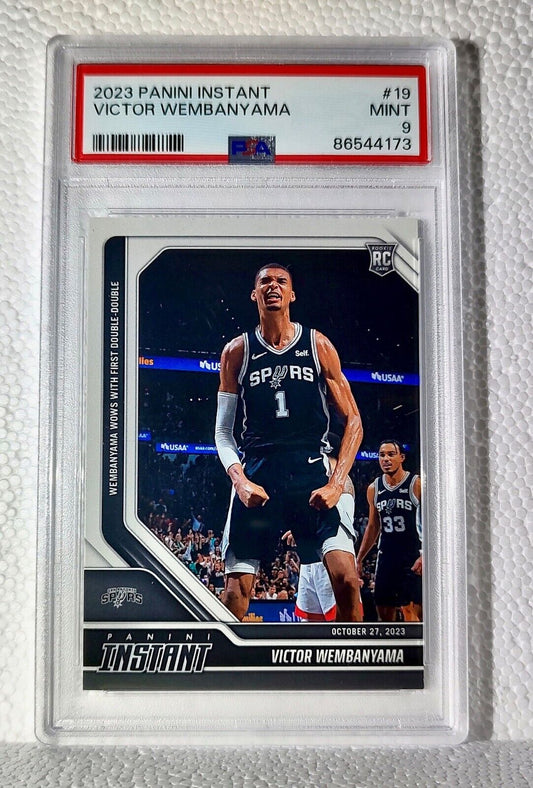 Victor Wembanyama 2023-24 Panini #19 NBA Rookie Card Spurs 1 of 18095 PSA 9 Mint