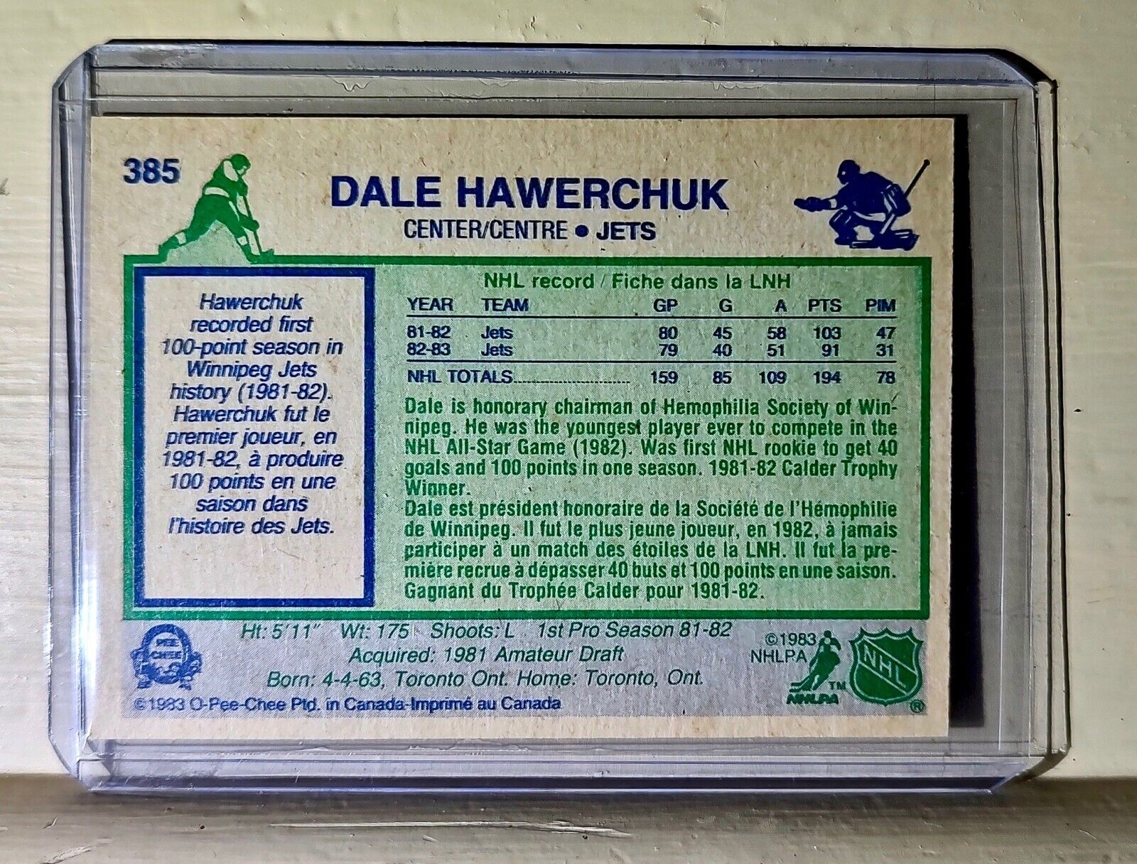 Dale Hawerchuk 1983 O-Pee-Chee #385 Hockey Card Jets