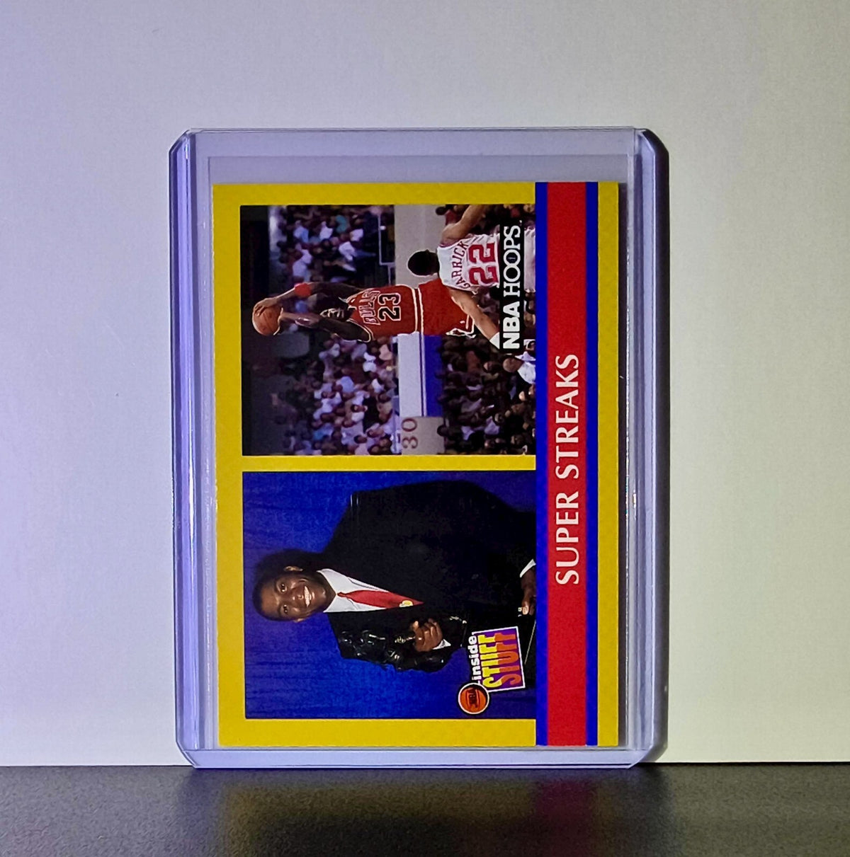 Michael Jordan Magic Johnson 1990-91 NBA Hoops Super Streaks #385 Card Bulls