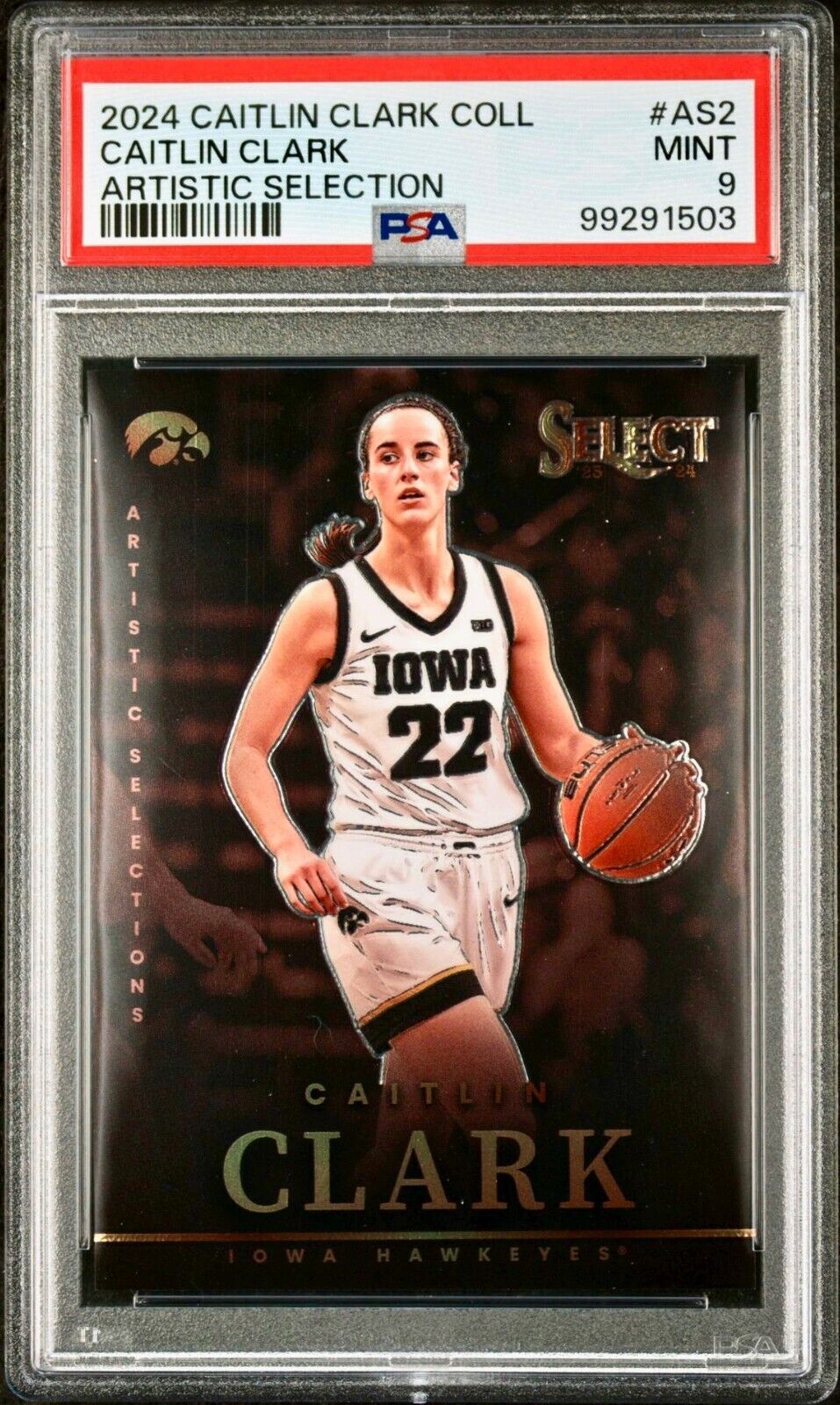 Caitlin Clark 2024 Panini Select Artistic Collections #AS2 Card PSA 9 Mint