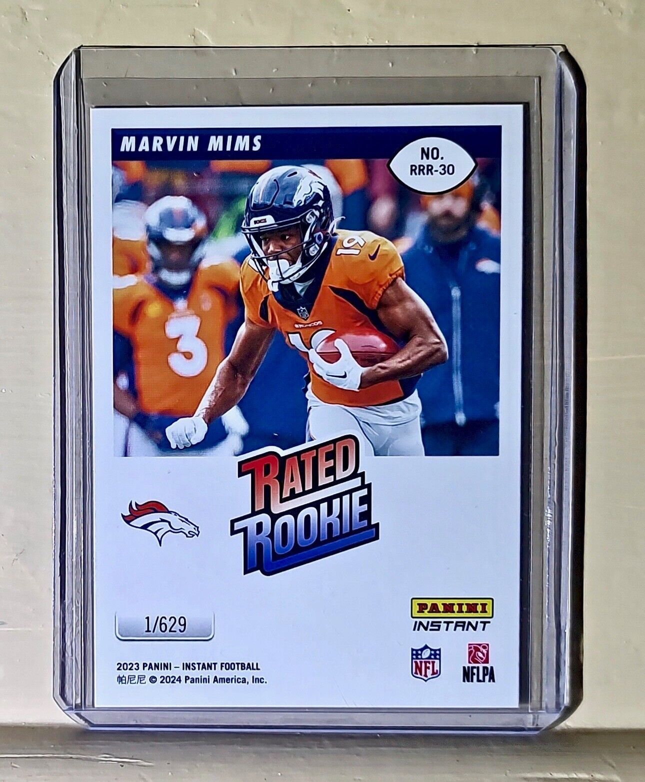 Marvin Mims 2023 Panini NFL Rated Rookie Retro #30 Football Card Broncos 1/629