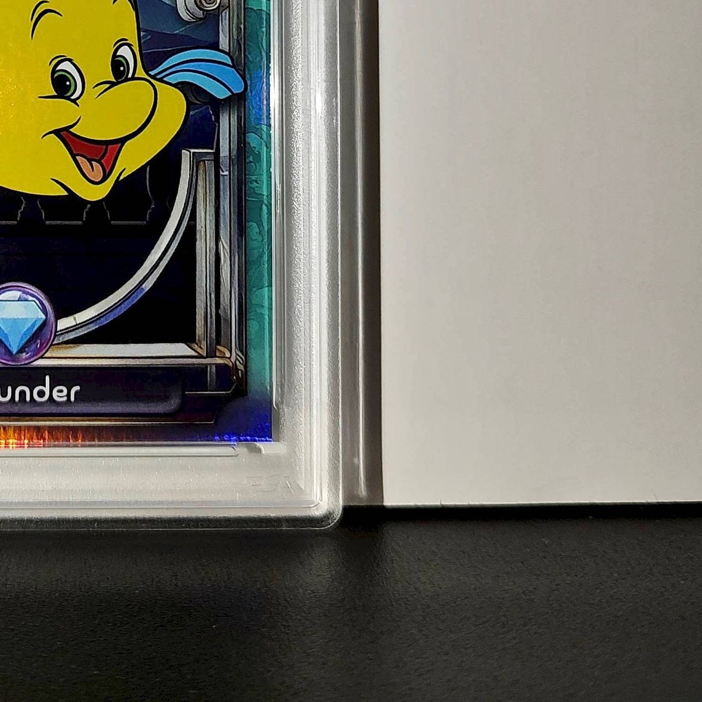 Flounder 2025 Topps Disney Wonder #122 Diamond Card The Little Mermaid PSA 7