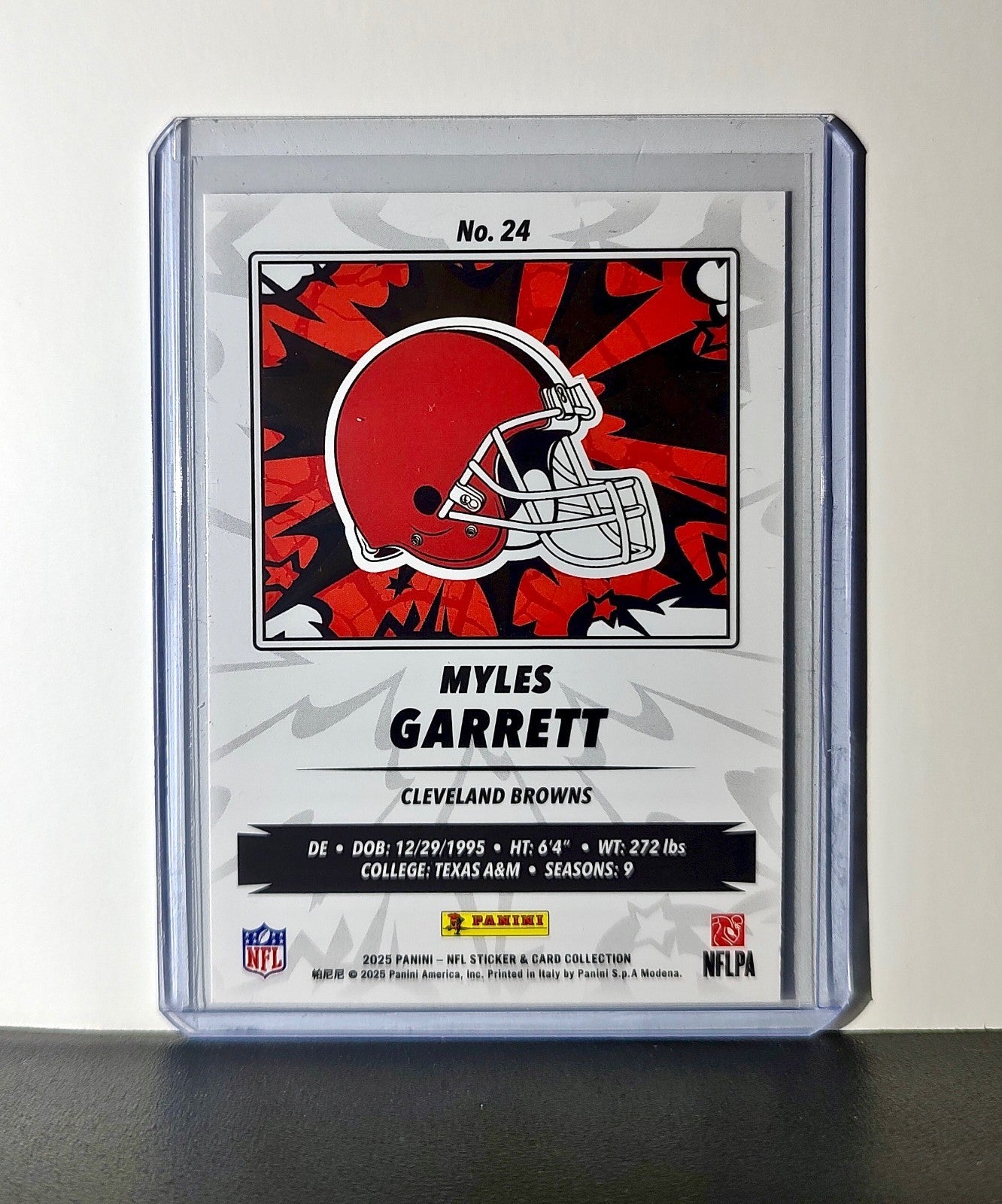 Myles Garrett 2025 Panini NFL #24 Sticker Card Cleveland Browns
