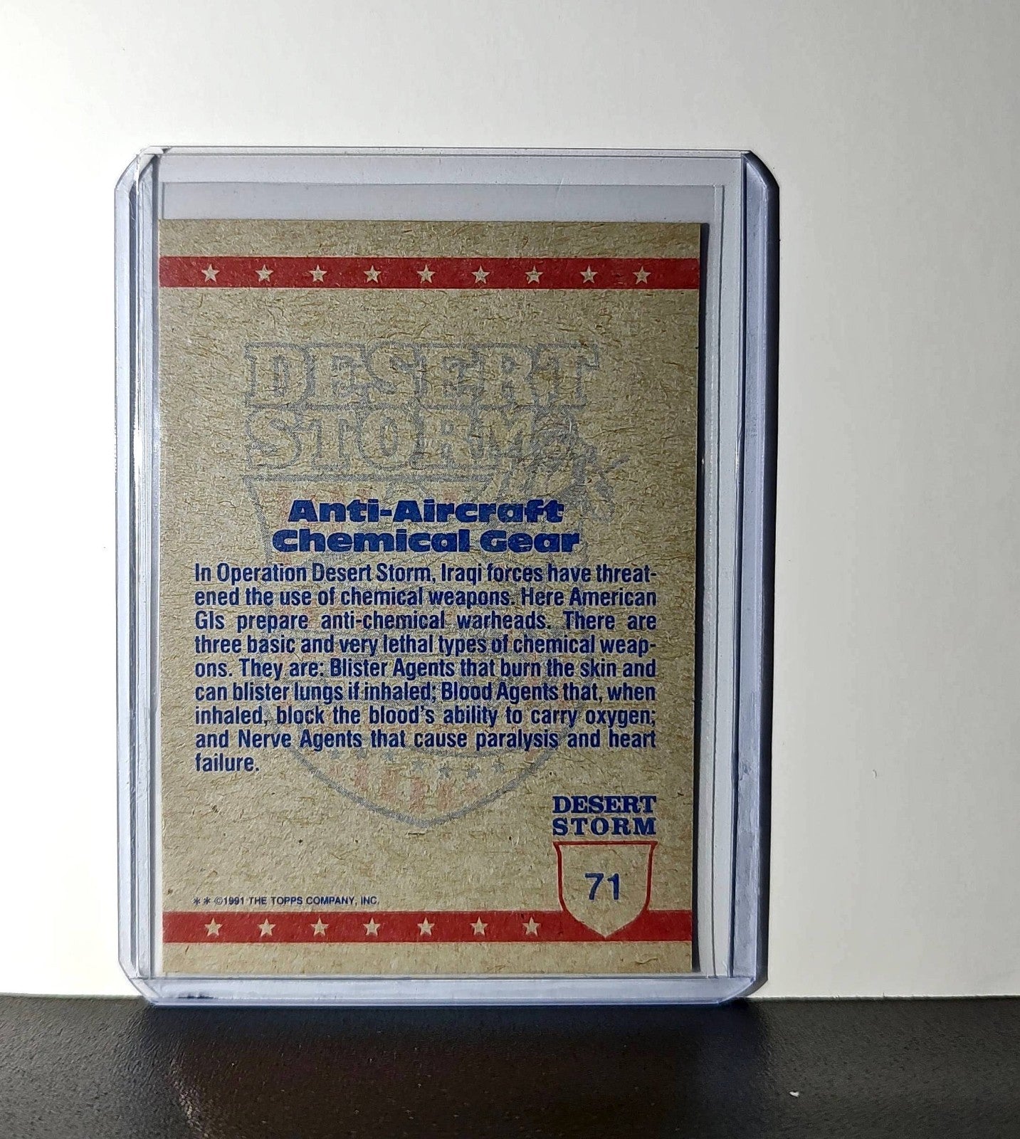 Anti-Aircraft Chemical Defense 1991 Topps Desert Storm #71 Card