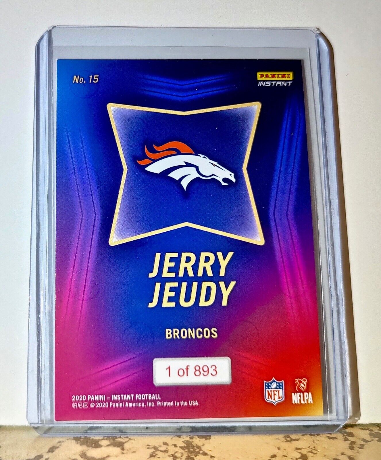 Jerry Jeudy 2020 NFL Draft Night NFL #15 Football Card Broncos 1 of 893