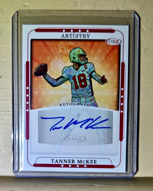 Tanner McKee 2023 SAGE NFL Artistry Football #ART-TM Autographed Card