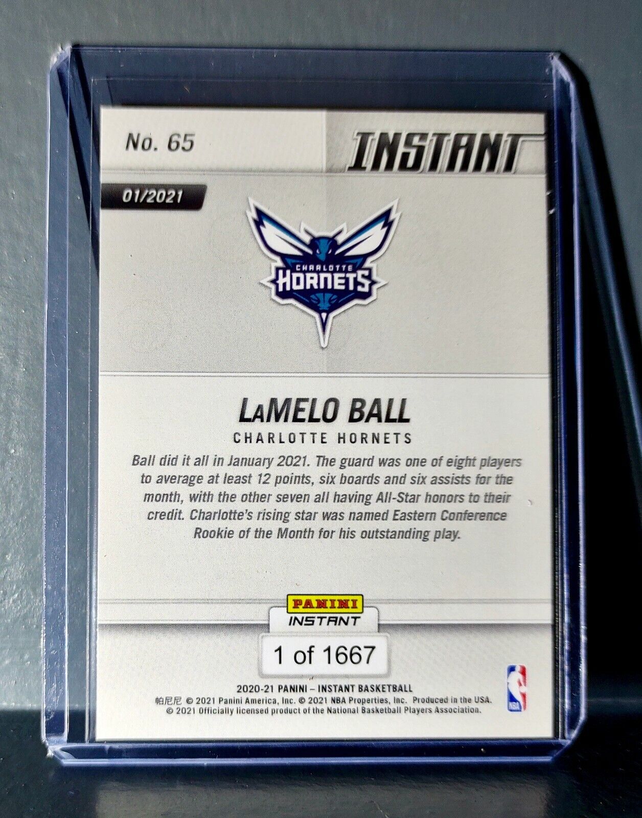 Lamelo Ball 2020-21 Panini NBA Instant #65 Rookie Basketball Card 1 of 1667