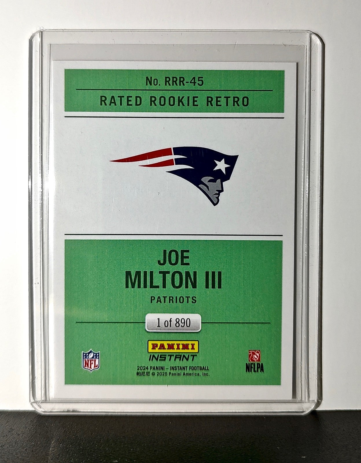 Joe Milton III Rookie 2024 Panini Rated Rookie Retro NFL #45 NE Patriots 1 of 89