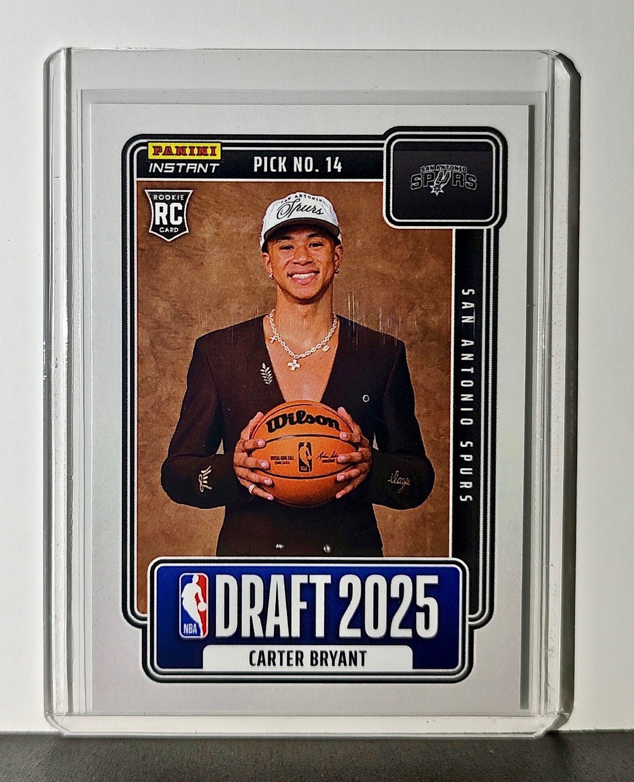 Carter Bryant Rookie 2025-26 Panini NBA #14 Draft Night Card San Antonio Spurs