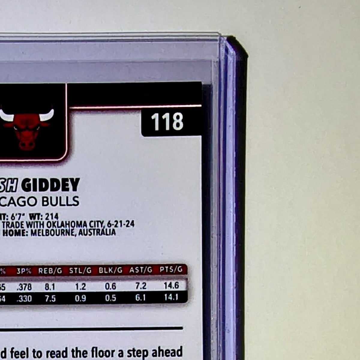 Josh Giddey 2025-26 NBA Topps Chrome Update #118 Basketball Card Chicago Bulls