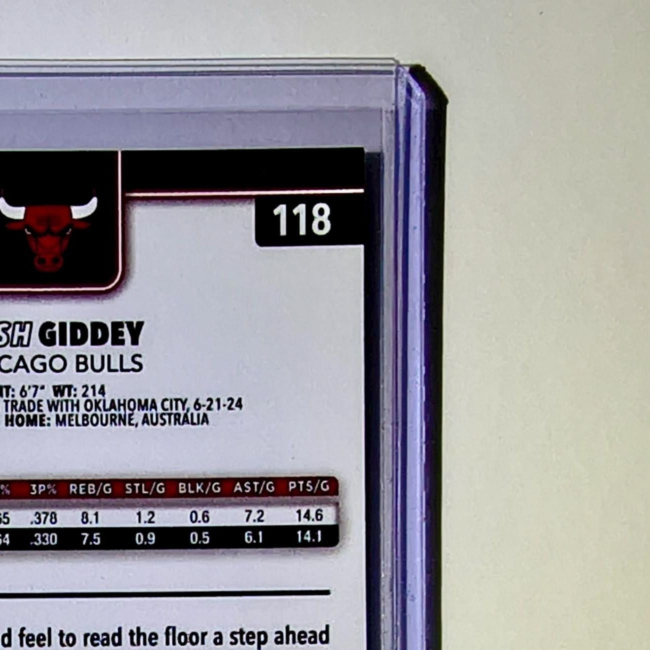 Josh Giddey 2025-26 NBA Topps Chrome Update #118 Basketball Card Chicago Bulls