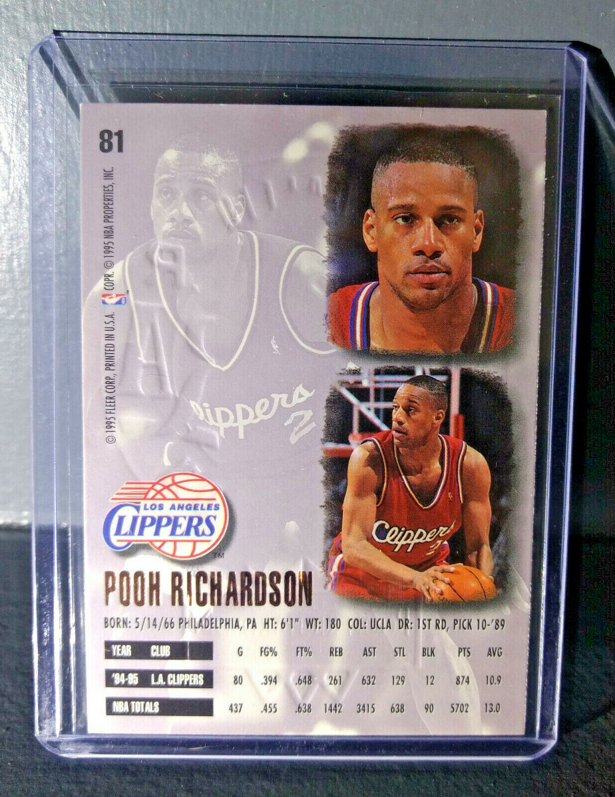 1995-96 Pooh Richardson Fleer Ultra Gold Medallion #81 Basketball Card