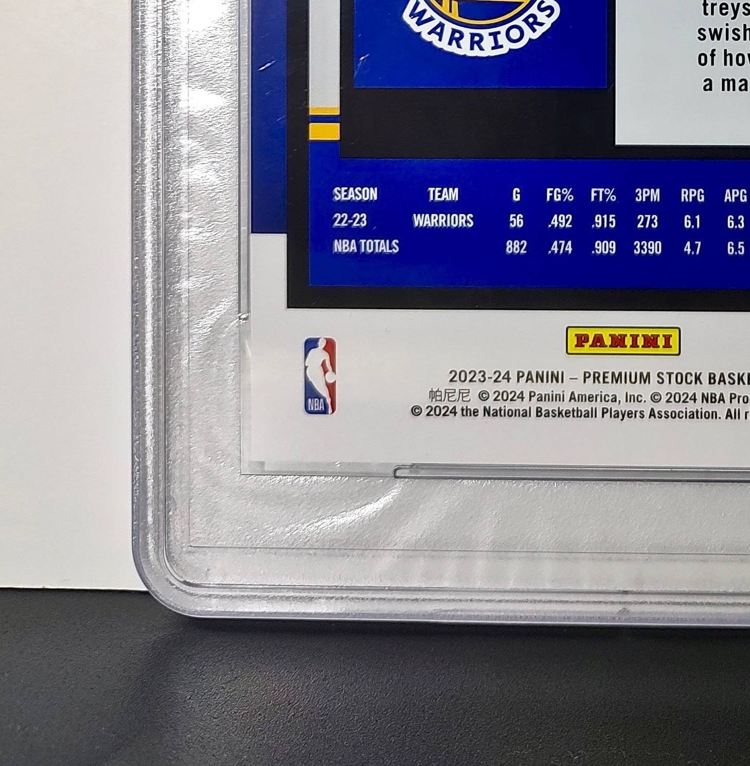 Stephen Curry 2023 Panini Premium Stock NBA Hoops #14 Jumbo Refractor PSA 9 Mint