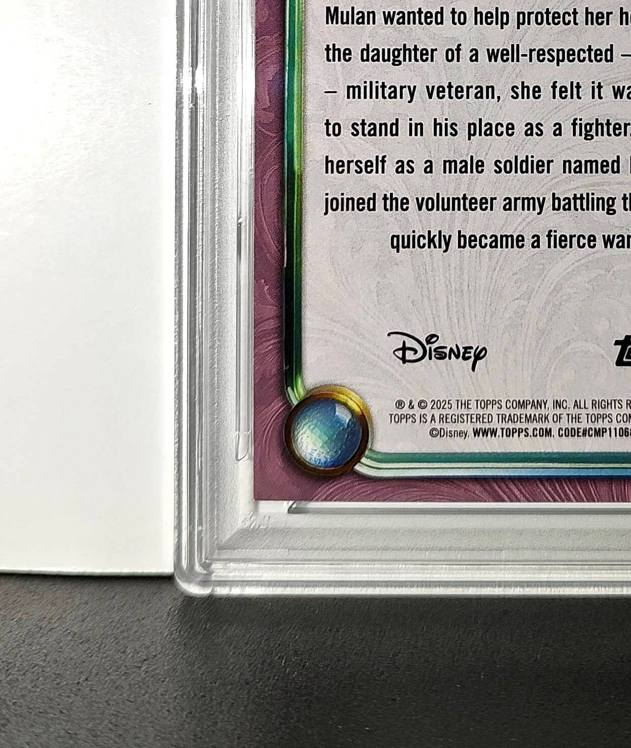 Mulan 2025 Topps Disney Cartoon Princess #158 Card Mulan PSA 10 Gem