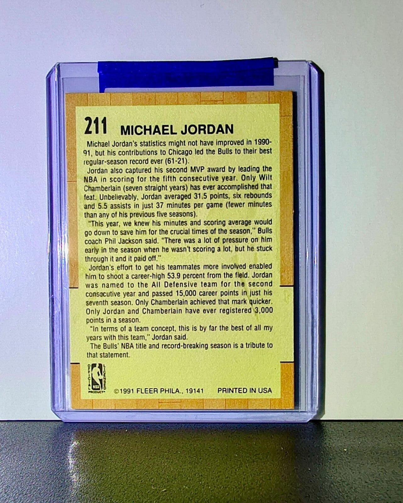 Michel Jordan 1991-92 Fleer All-Star Team #211 Card Chicago Bulls