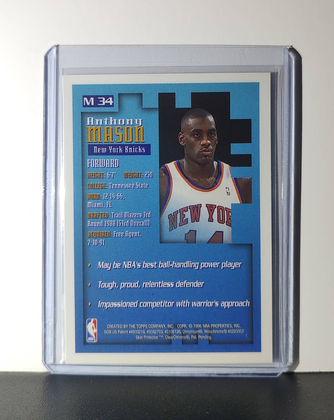 Anthony Mason 1995-96 Topps Finest NBA #M34 Mysterly Knicks