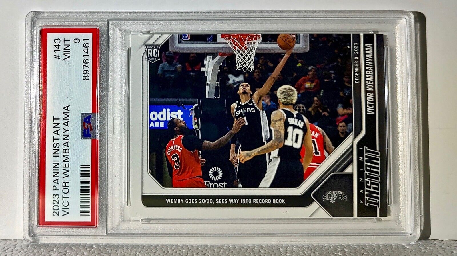 Victor Wembanyama 2023-24 Panini #143 NBA Rookie Basketball Card 1 of 2951 PSA 9