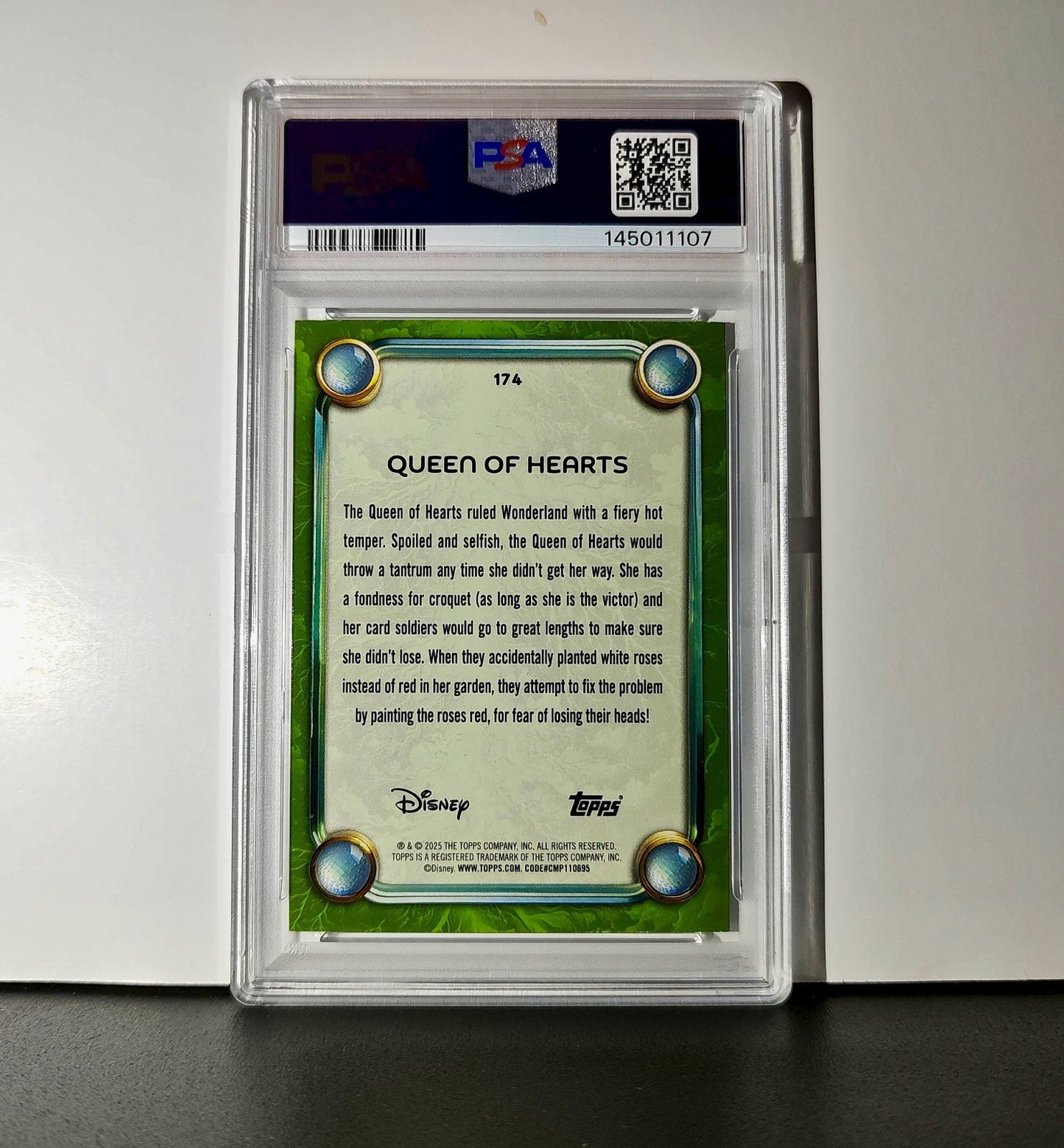 Queen of Hearts 2025 Topps Disney #174 Card Alice in Wonderland PSA 10 GM