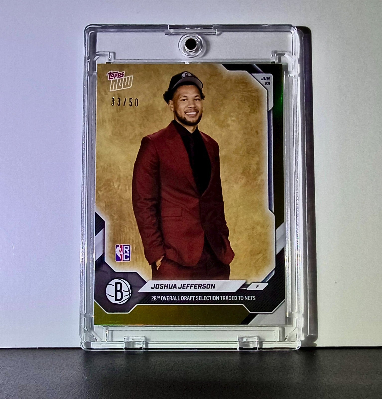 Joshua Jefferson Rookie 2026-27 Topps NBA Draft #JJEF Gold Foil 33/50 Card Nets