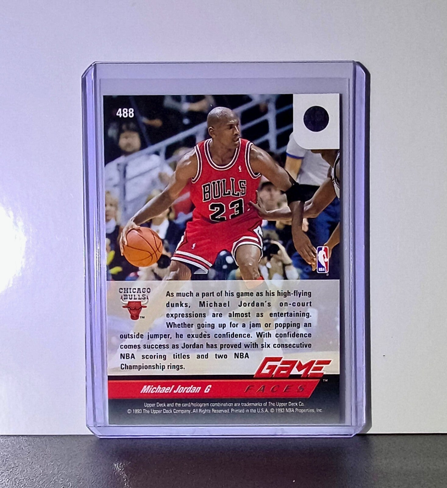Michael Jordan 1992-93 Upper Deck Game Faces #488 Basketball Card Chicago Bulls