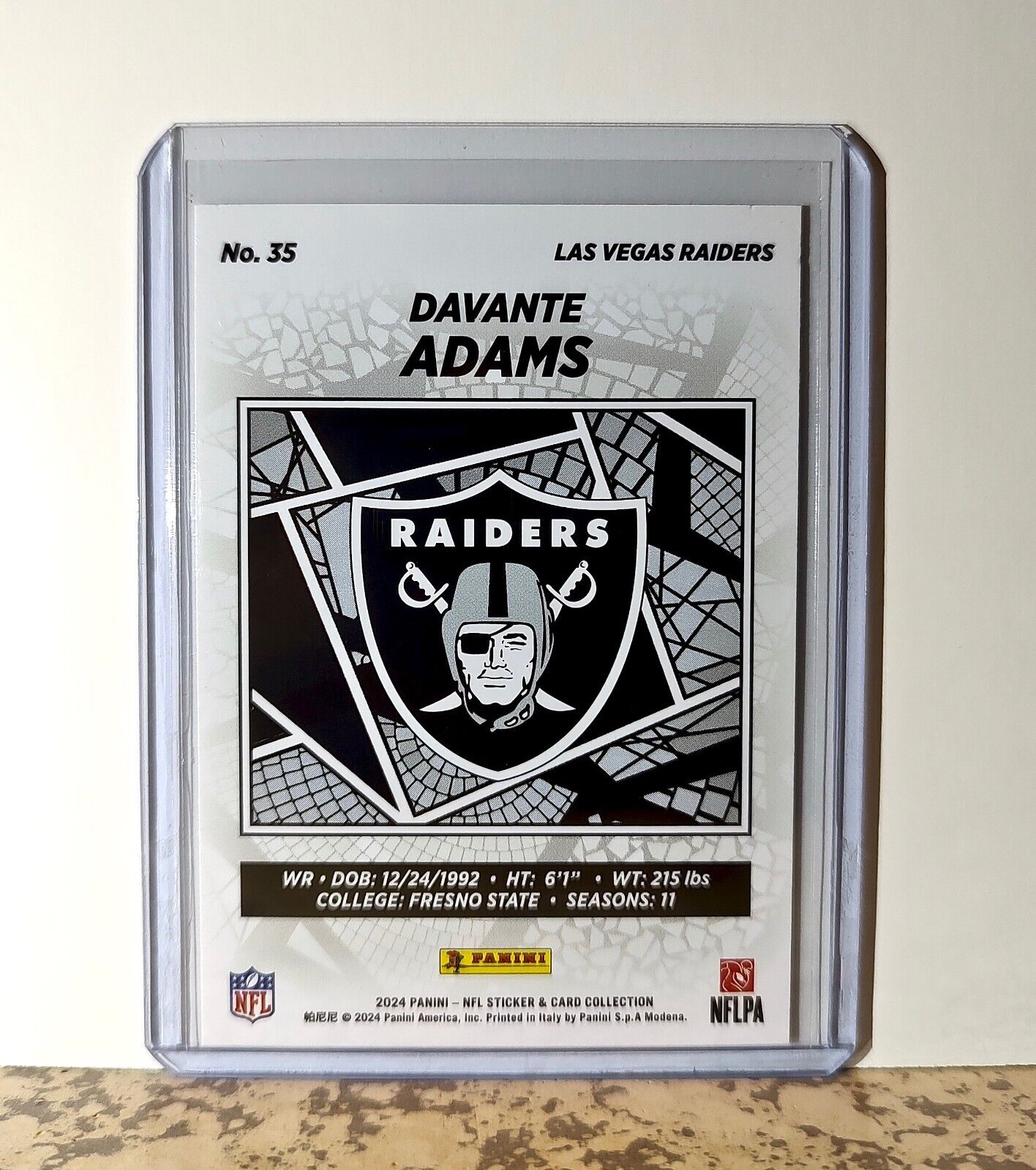 Davante Adams 2024 Panini NFL #35 Sticker Card Las Vegas Raiders