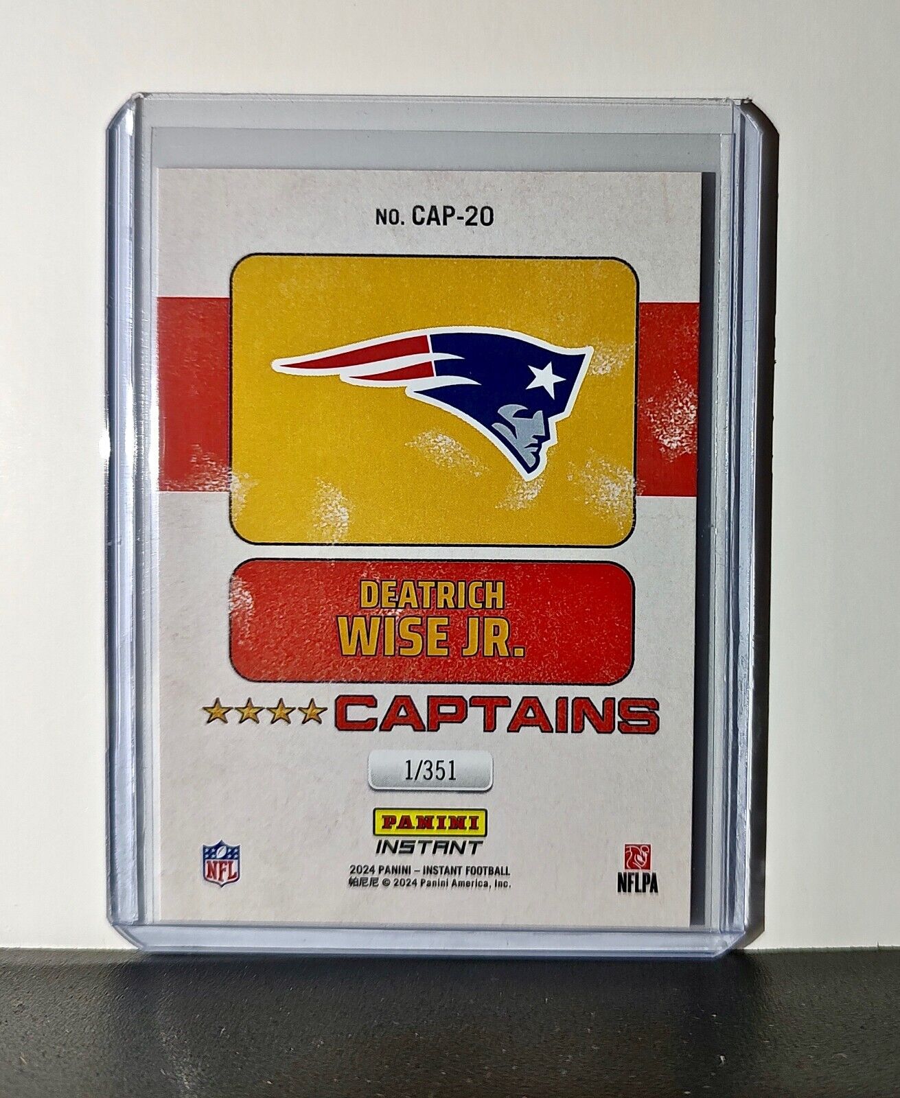 Deatrich Wise Jr. 2024 Panini Captains NFL #20 Card New England Patriots 1/351