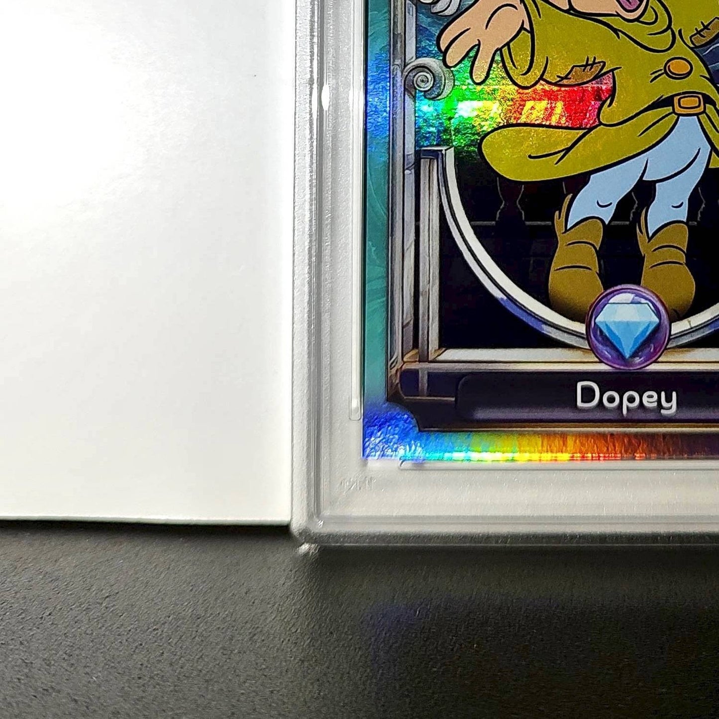 Dopey 2025 Topps Disney #107 Diamond Card Snow White and the Seven Dwarfs PSA 9