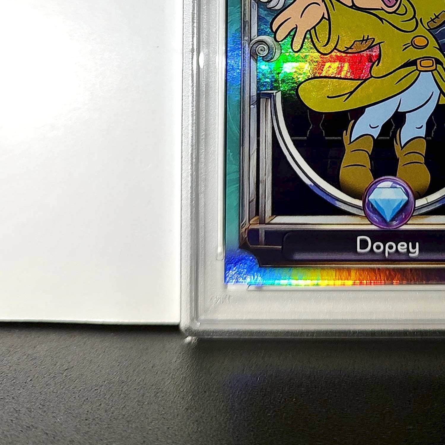 Dopey 2025 Topps Disney #107 Diamond Card Snow White and the Seven Dwarfs PSA 9