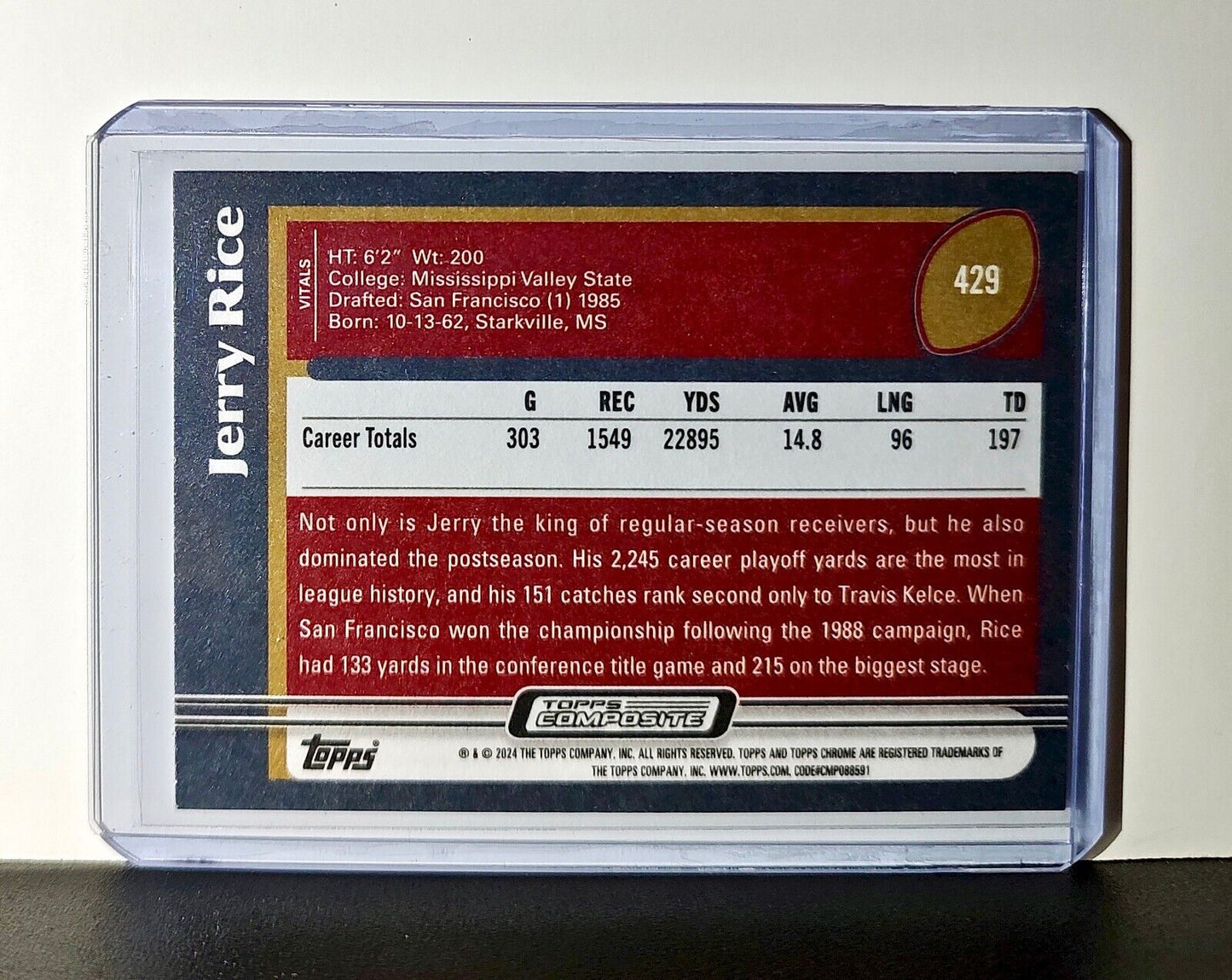 Jerry Rice 2023 Topps NFL #429 Card San Francisco 49ers