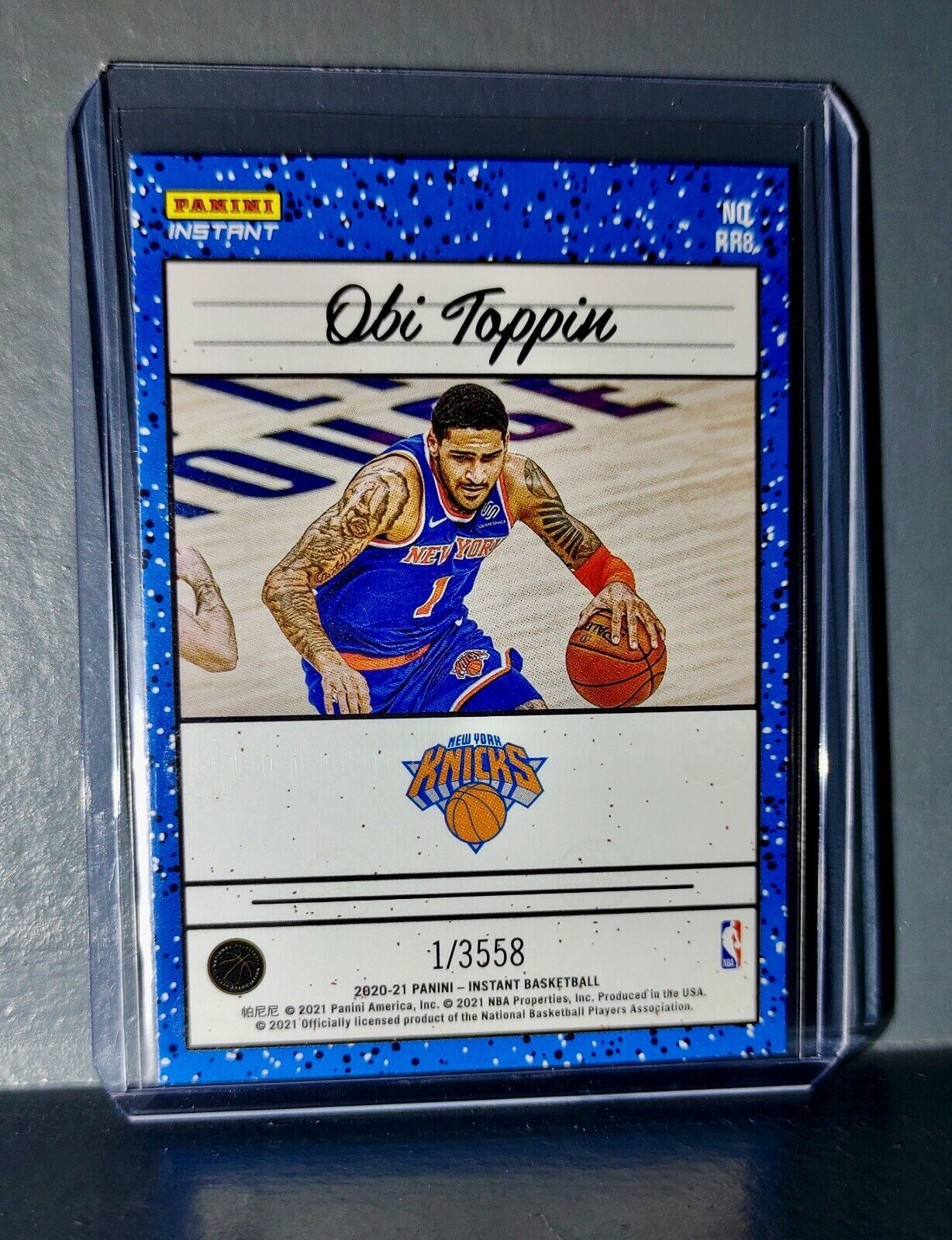 Obi Toppin 2020-2021 Panini NBA Instant #8 Rated Rookie Retro Card 1/35581/3558