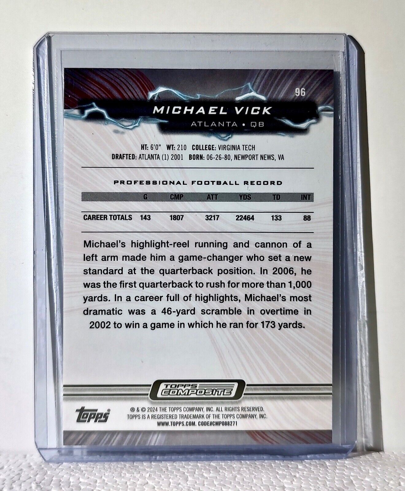 Michael Vick 2023 Topps Resurgence NFL #96 Football Card Atlanta Falcons