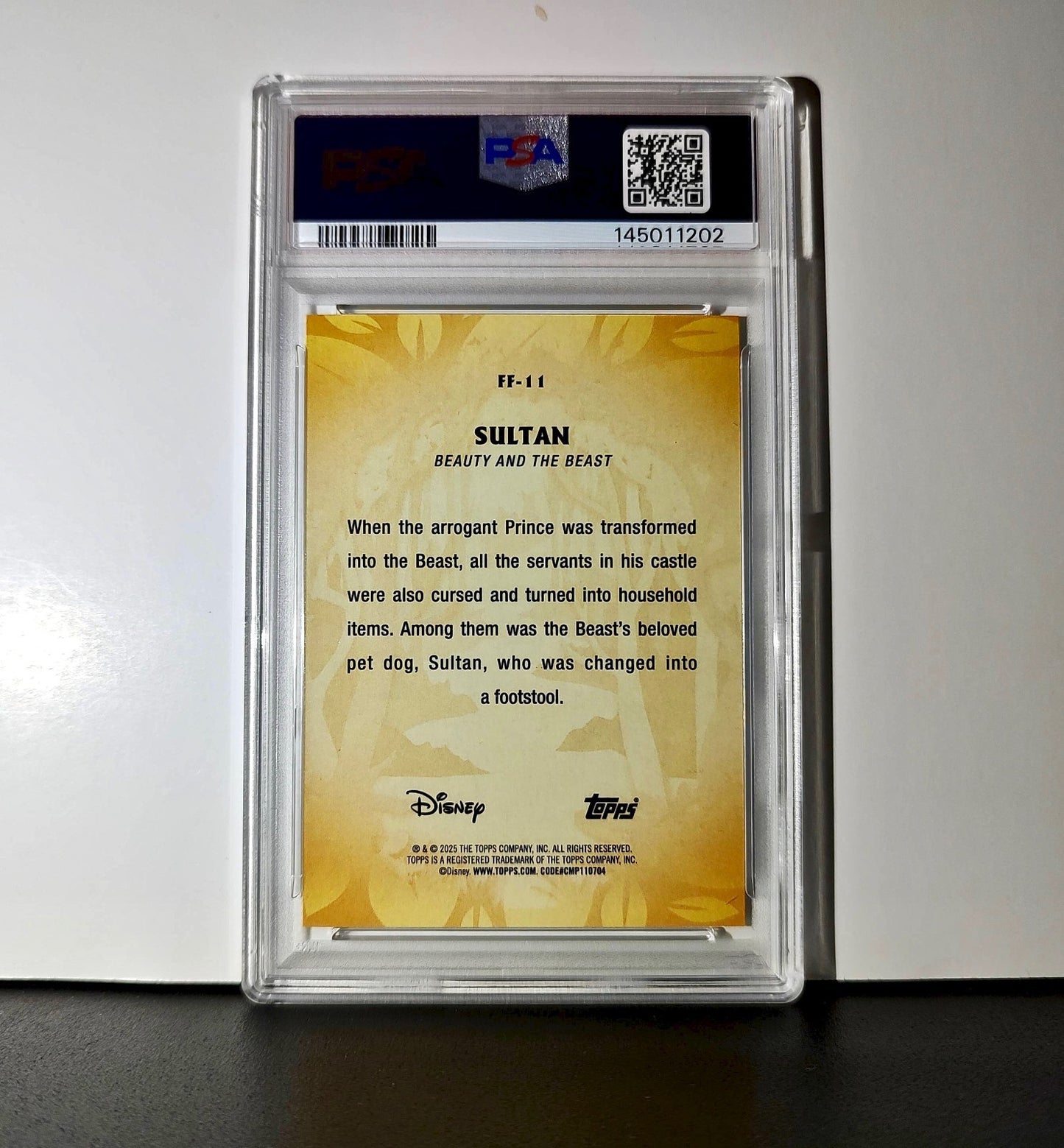 Sultan 2025 Topps Disney #FF-11 Furry Friends Beauty and the Beast PSA 10 GM