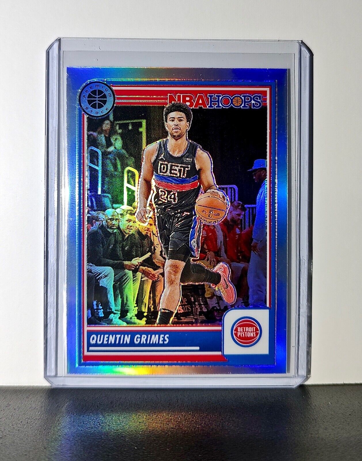 Quentin Grimes 2023-24 Panini Premium Stock NBA Hoops #216 Prizm Refractor Card