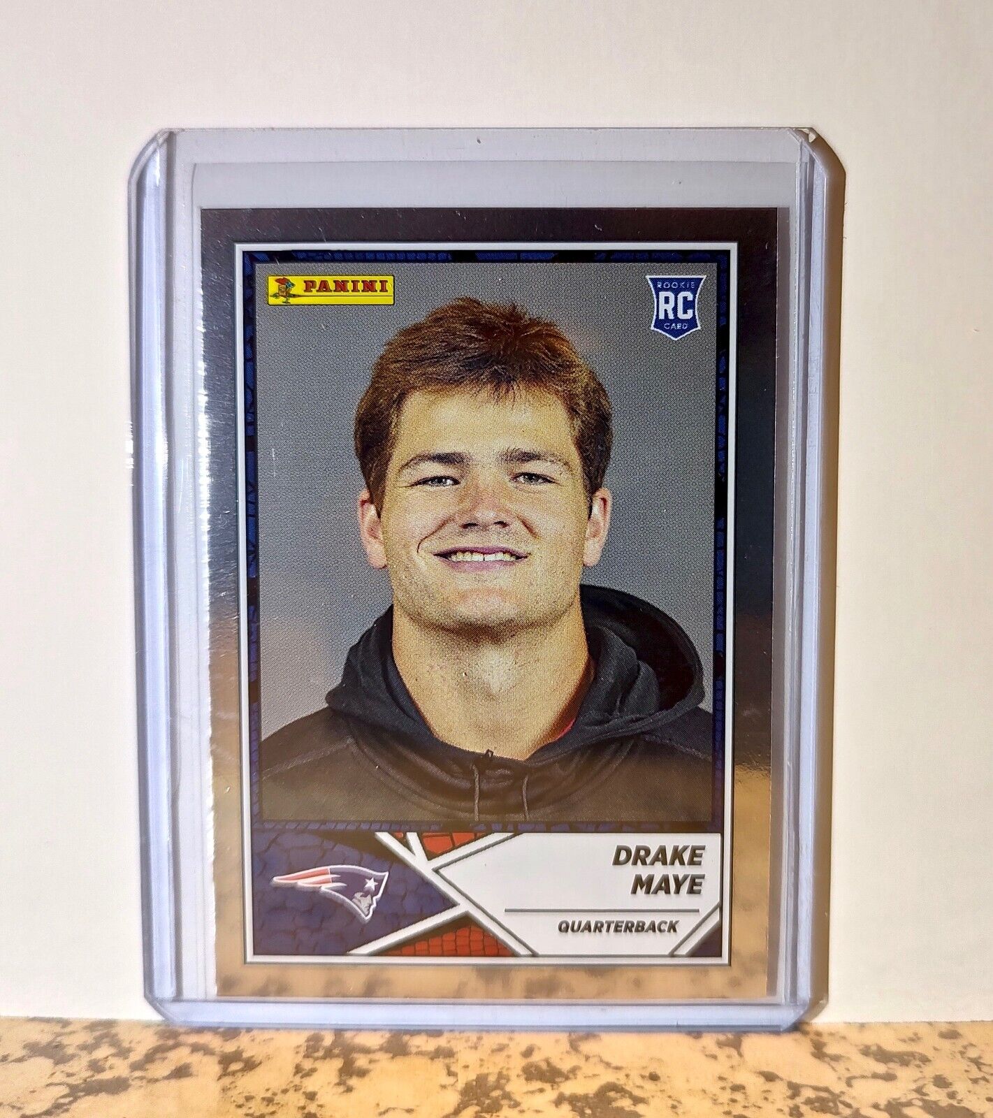 Drake Maye 2024 Panini NFL #73 Silver Foil Rookie Sticker Card Patriots