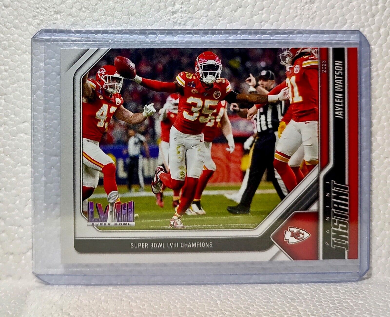 Jaylen Watson 2023 Panini NFL Superbowl Champions #34 Card Kansas City Chiefs