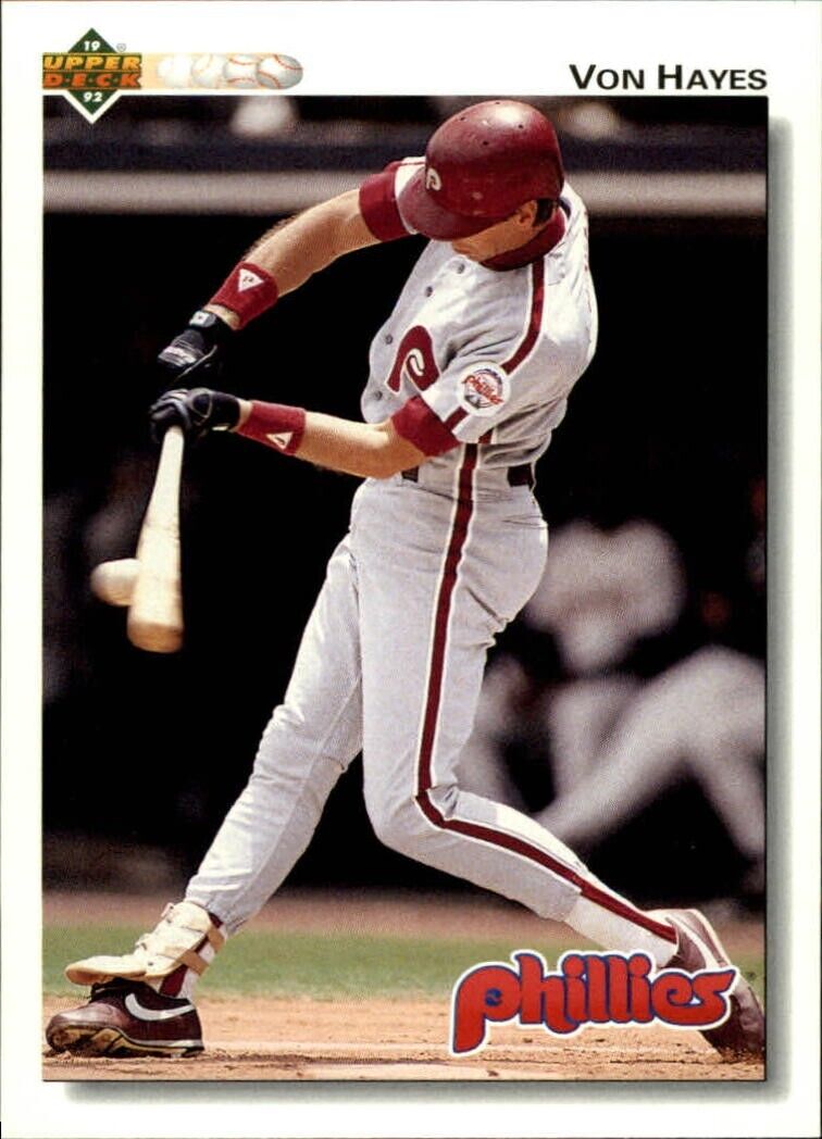 Von Hayes 1992 Upper Deck MLB #427 Baseball Card Philadelphia Phillies