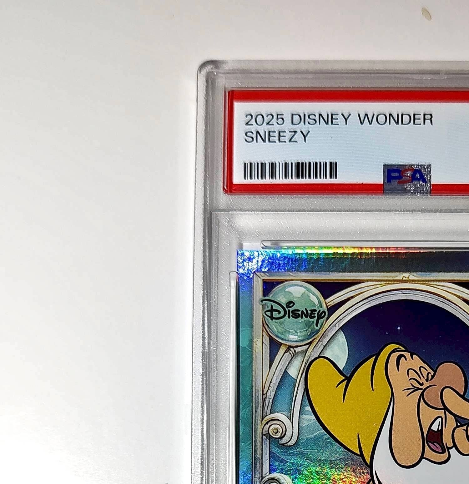 Sneezy 2025 Topps Disney #106 Diamond Card Snow White and the Seven Dwarfs PSA 9
