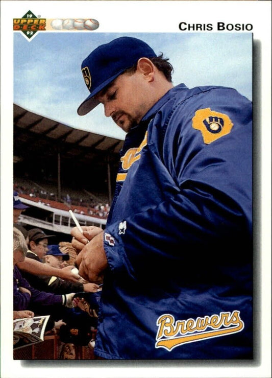 Chris Bosio 1992 Upper Deck MLB #615 Baseball Card Milwaukee Brewers