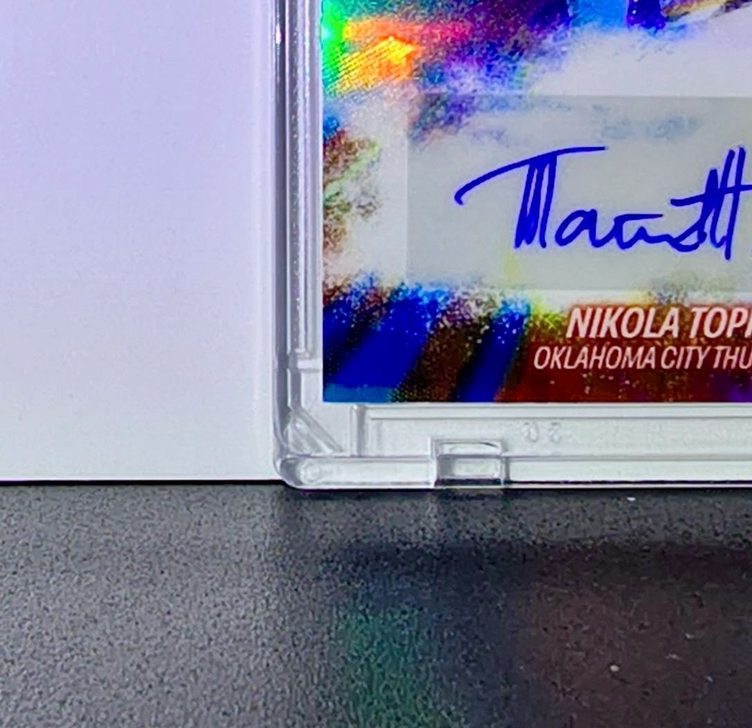 Nikola Topic 2025-26 NBA Topps Chrome Update #HM-NT Blue Refractor Auto 020/150