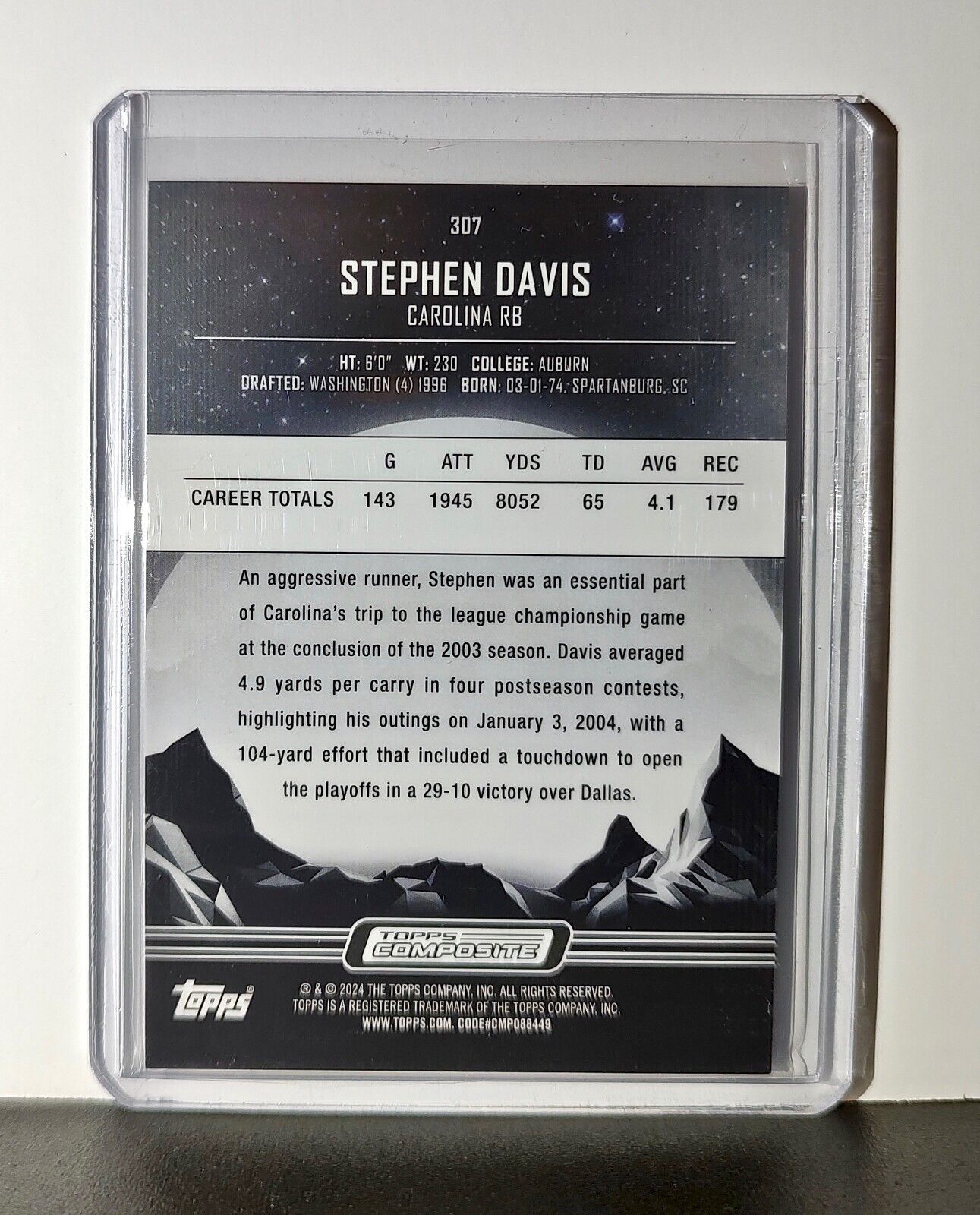 Stephen Davis 2023 Topps Midnight NFL #307 Card Carolina Panthers