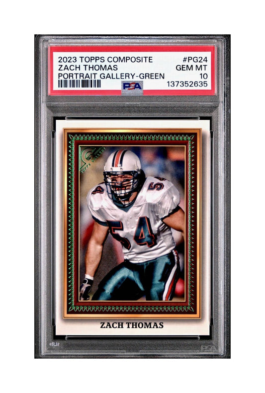 Zach Thomas 2023 Topps #PG-24 119/250 Gallery Green Parallel PSA 10 Gem Mint