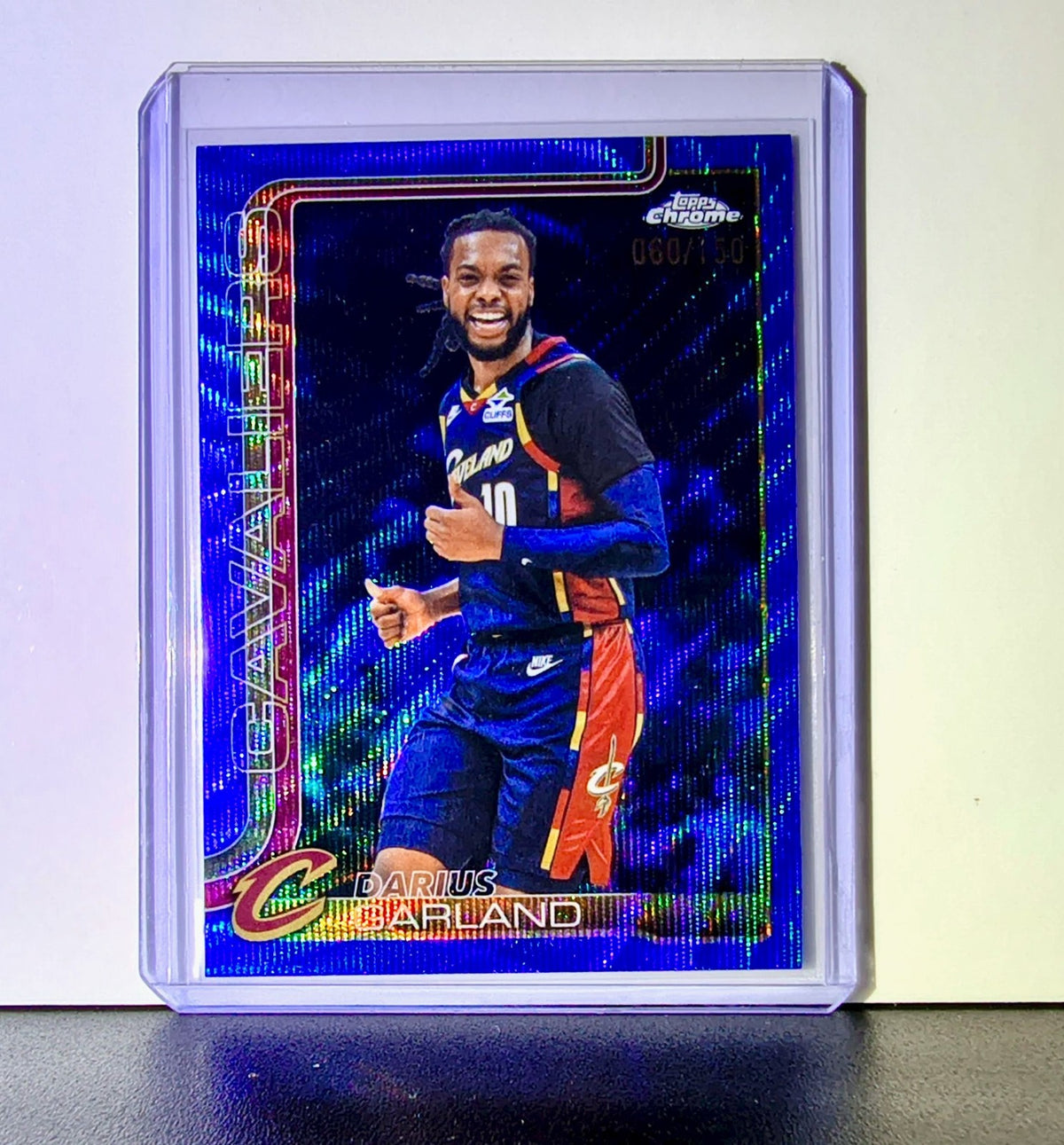 Darius Garland 2025-26 NBA Topps Chrome Update Blue Refractor 60/150 #32 Card